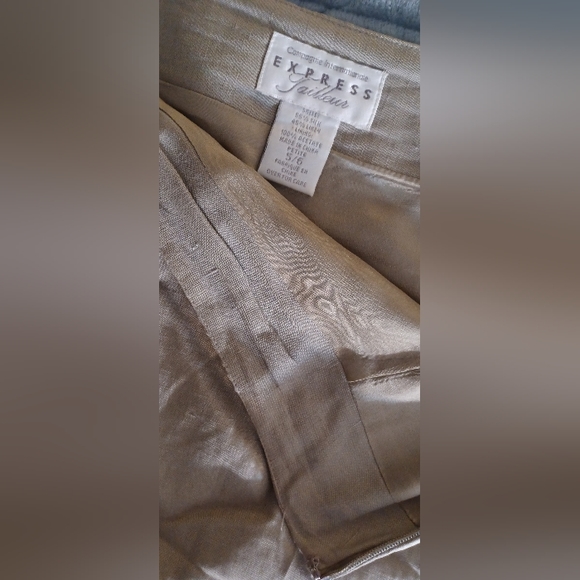 Express Tailleur Womens 5/6 Khaki mini skirt - Picture 3 of 3